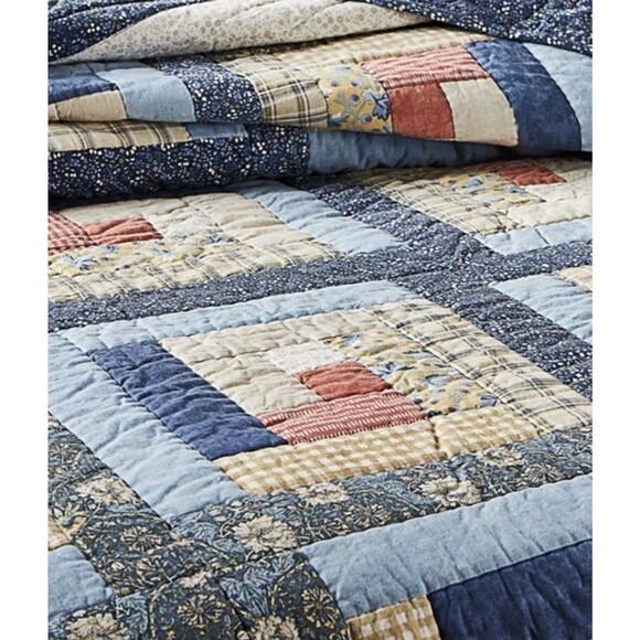 Martha Stewart Collection Artisan Hand Crafted Log Cabin KING Quilt ,$600 - Picture 3 of 8